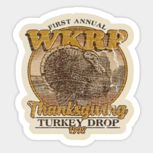 First Annual WKRP Thanksgiving Day Turkey Drop Gift Idea Sticker